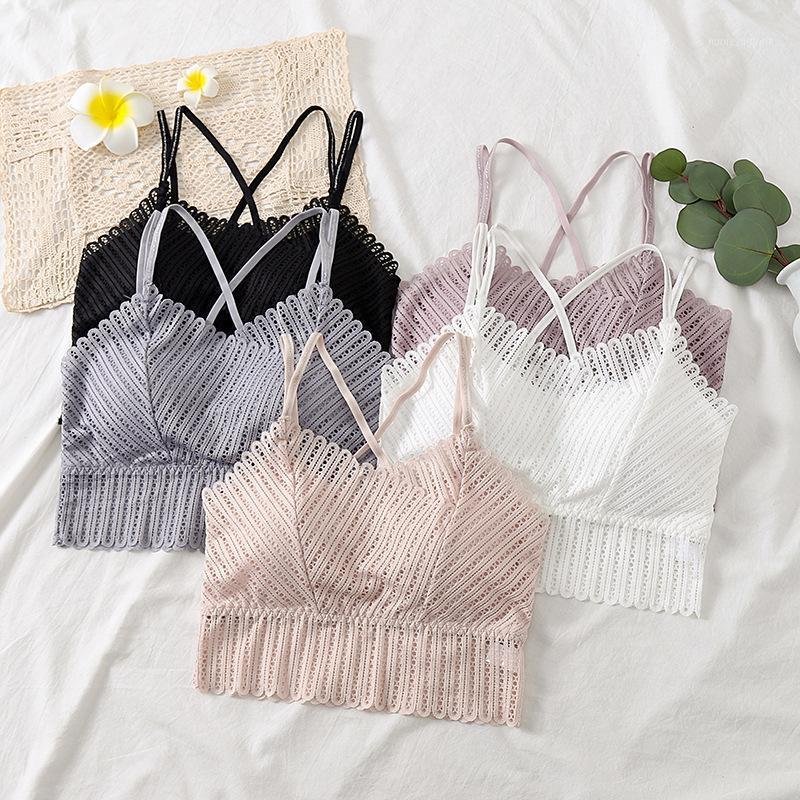 

Women Sexy Lace Bra 3/4 Cups Crop Top Lingerie Underwear Intimate Wirefree Soft Ultrathin Bras Translucent Brassiere Female1, Black