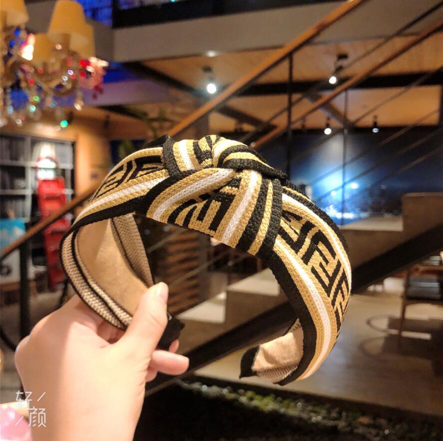 

Wide English letter headband hair hoop for women fashion top knotted hairband soft cloth head wear elastic cross-head hair accessories Gifts, Silver