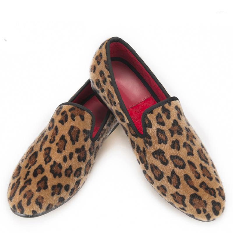 

Leopard Prints Loafers Men Horsehair Shoes Men Flats Big Size Shoe mens dress shoes1, Brown