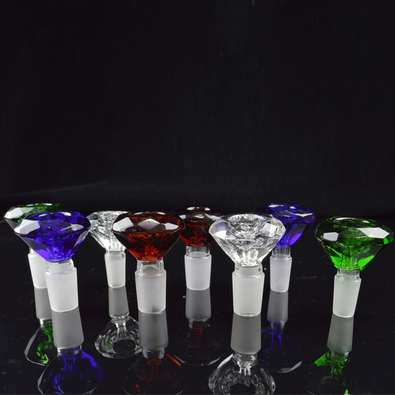 

14mm 18mm Heady Colored Male Glass Bowls Diamond Design Water Pipes Bongs Bowls High Quality Multicolor Cute Glass Bowl for Smoking Sale