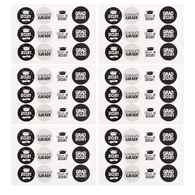 

108pcs Round Shape Wrapping Stickers Bag Labels Graduation Sealing Stickers
