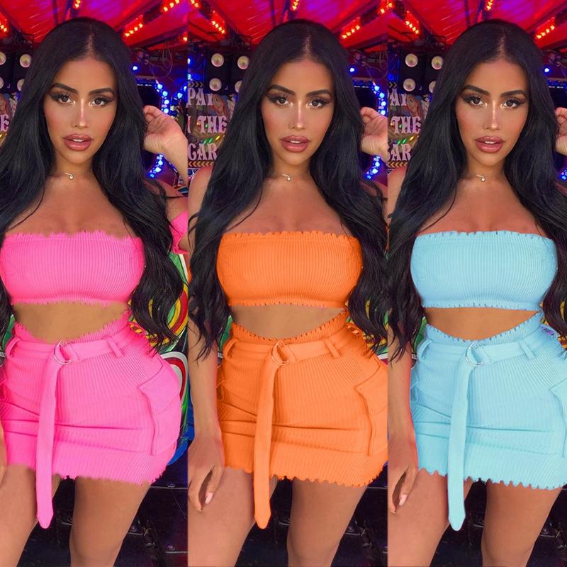 

2020 Women' Fashion Cute Off Shoulder Workwear Dress Two Piece Set