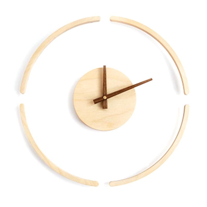 

BESTSuspension Wall Clock Simple Wooden Hanging Clock Creative Silent Decor Wall Decorative Home Decor