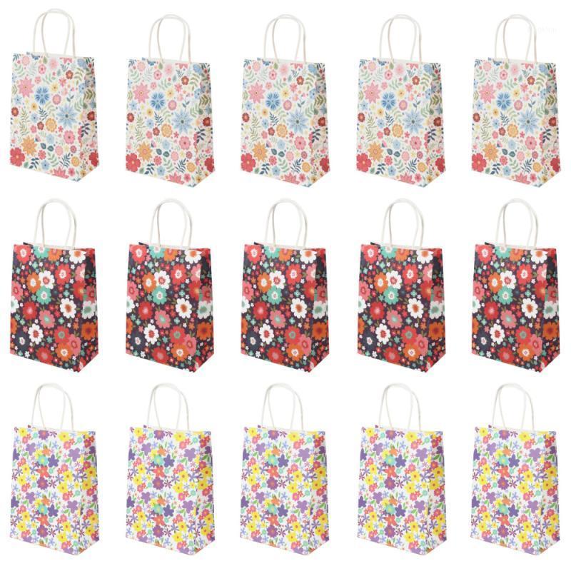 

15 Pcs Paper Shopping Bag Shopping Paper Bag Cartoon for Gift Store Cafe1