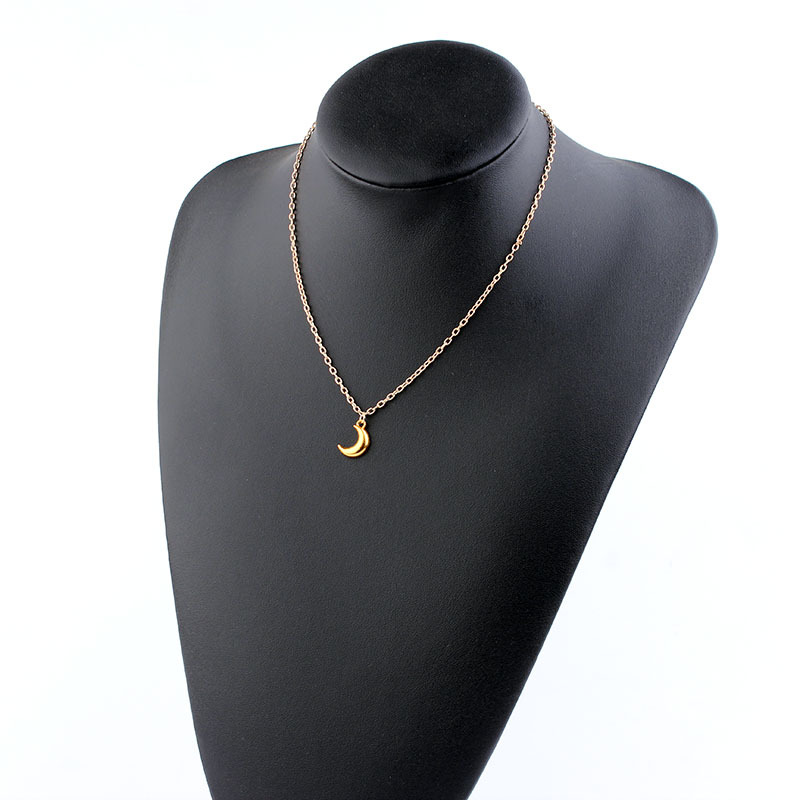 

10 PCS- 18k gold plated necklace simple fashion sexy small moon pendant necklace gift for women wholesale free shipping 604 K2