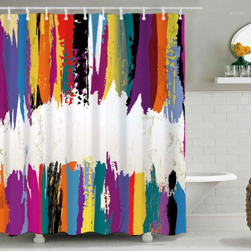 

Dafield Colorful Shower Curtain Art Decor Ink Bathroom Curtain Waterproof Polyester Decorative Bath Curtains1