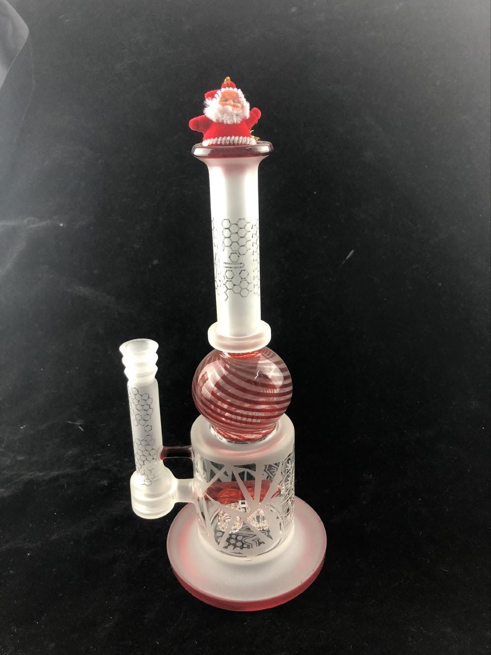 

Straight pipe spherical frosted printed glass water pipe