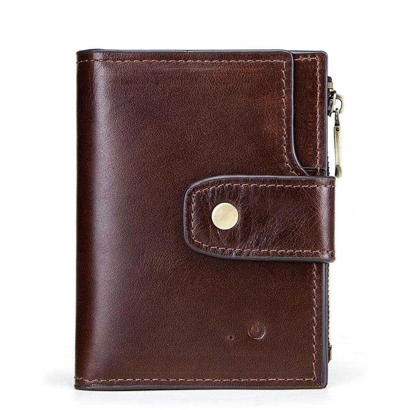 

High Quality High-end Men's Wallet RFID Leather Smart Bluetooth Anti-lost Anti-theft Multi-function Coin Purse Mobile Phone Bag, Brown