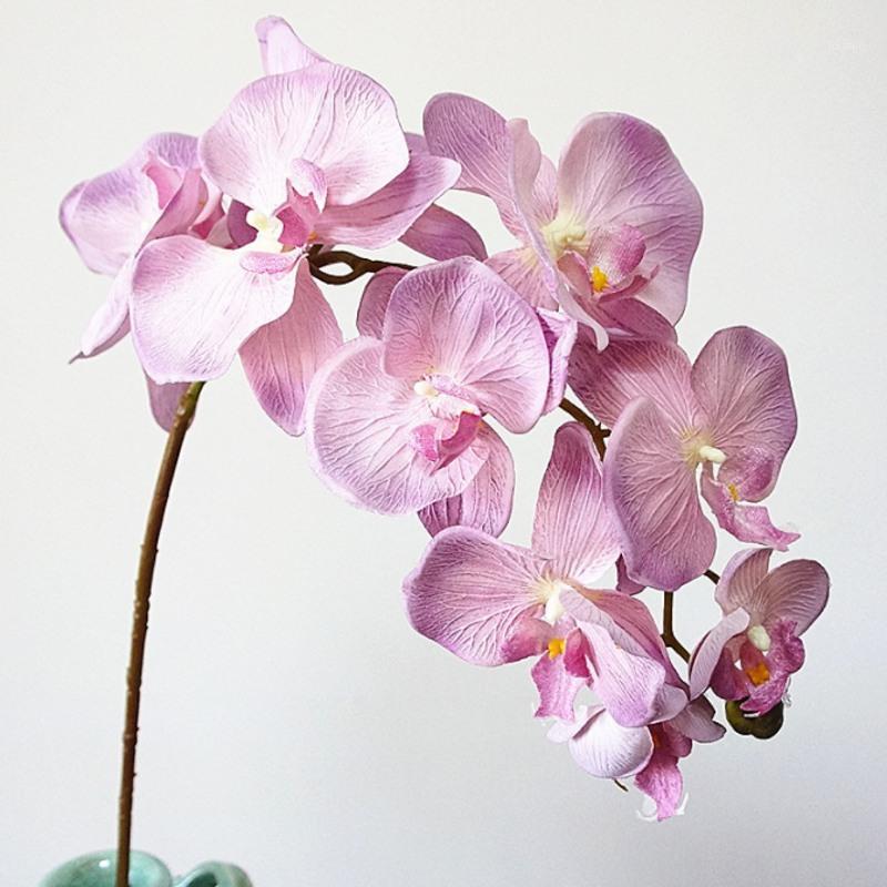 

10Heads big Artificial Orchid Flowers European Retro style Moth Butterfly Orchids Home Wedding Party Decoration fake silk flores1