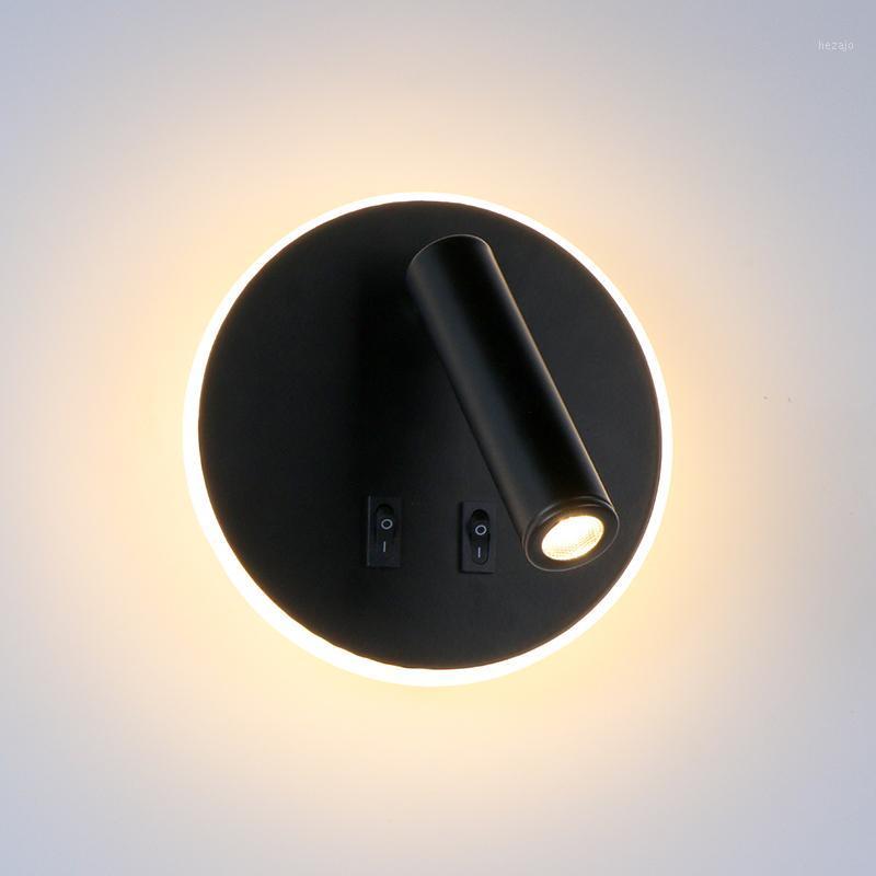 

Bedroom Beside Wall Lamp LED Wall Light With Switch Reading Light Adjustable Lighting Angle Iron+Aluminum+ Acrylic AC90-260V1