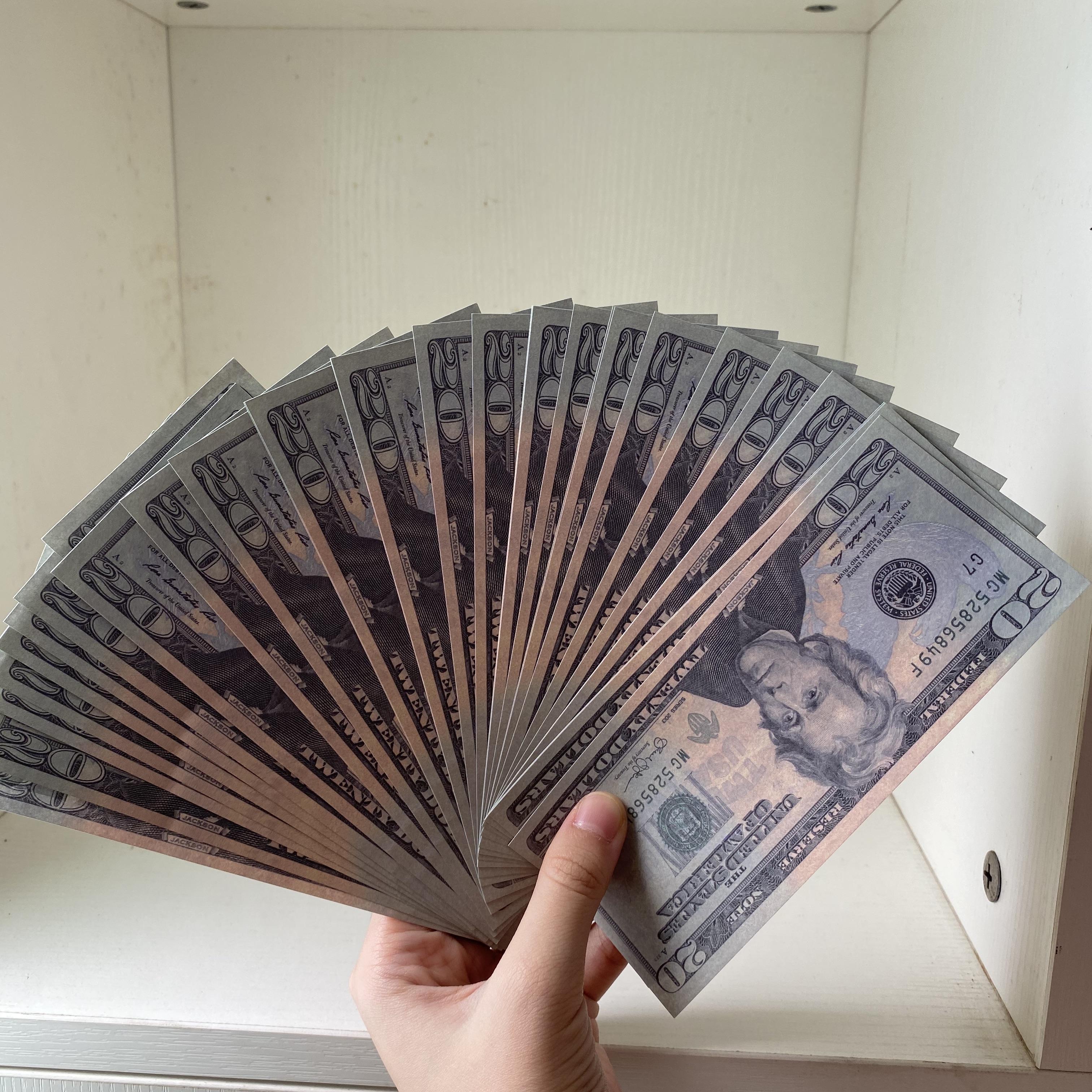 

US Dollar Most Realistic Pretend Money Bar Atmosphere Fireworks 20/ 50 Bill Dollar Copy Banknote 100pcs/ pack