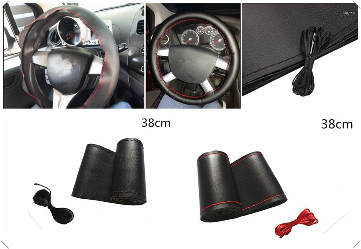 

Car steering wheel cover DIY size 38 cm fiber leather hand-sewn for 206 307 406 407 207 208 308 508 2008 30081
