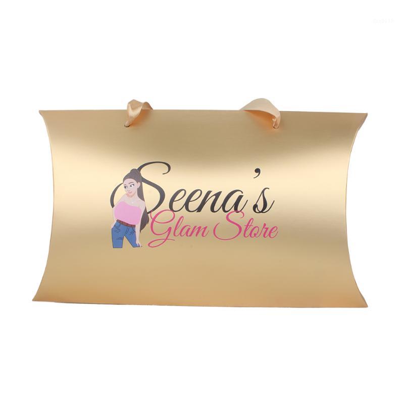 

Colorful name printing packaging paper box for underwear hair extensions bundles wigs ribbon handle pillow paper boxes1