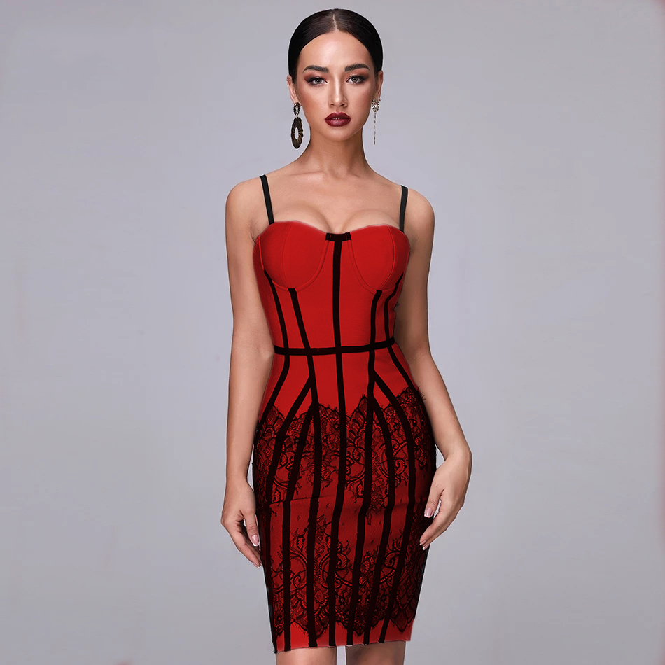 

2020 New Autumn Sexy Ladies Bandage Up Christmas Knee Dressed Hkos, The photos