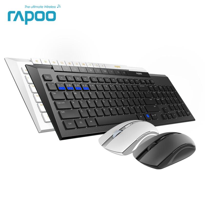 

New Rapoo 8200M Multi-mode Silent Wireless Keyboard Mouse Combos Bluetooth 3.0/4.0 RF 2.4G switch between 3 Devices Connection