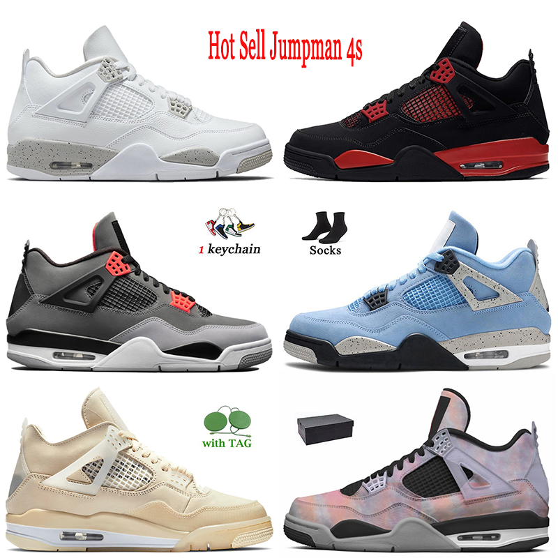 

Sport Basketball Shoes For Women Mens Jumpman 4 Zen Master 4s Infrared Red Thunder University Blue White Oreo Sail Taupe Haze High OG Trainers Sneakers With Box Socks, C44 grey 40-47