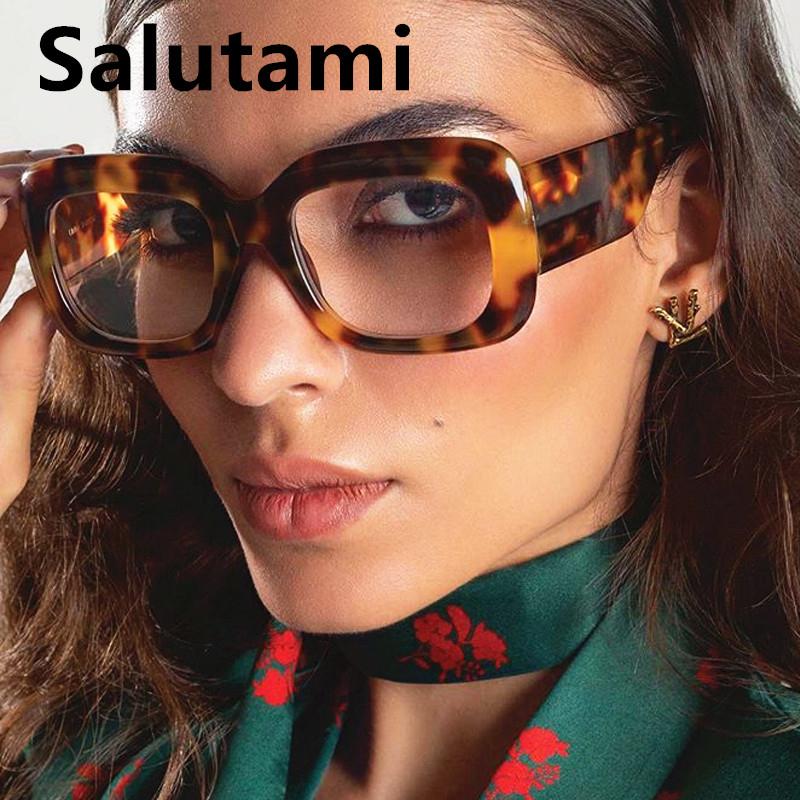 

Vintage Small Square Leopard Clear Sunglasses For Women Fashion Orange Gradient Sun Glasses Female Elegant Eyewear Transparent