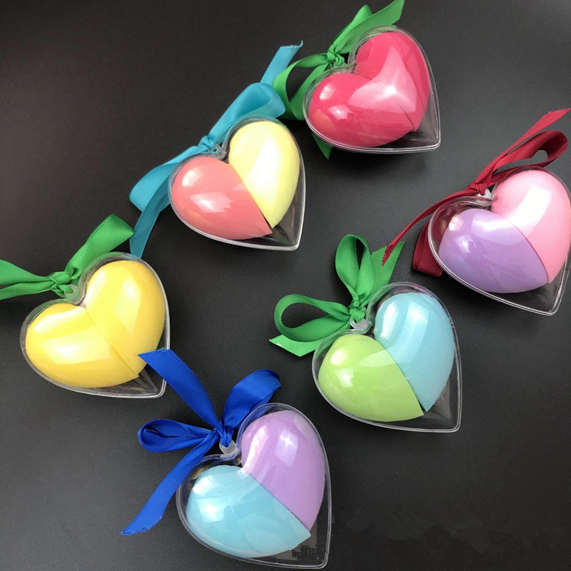 

2 Pcs Set Designer Heart shaped Cosmetic Powder Puff Eco Friendly Make Up Sponges Material Beauty Makeup Tools Sponge Blender