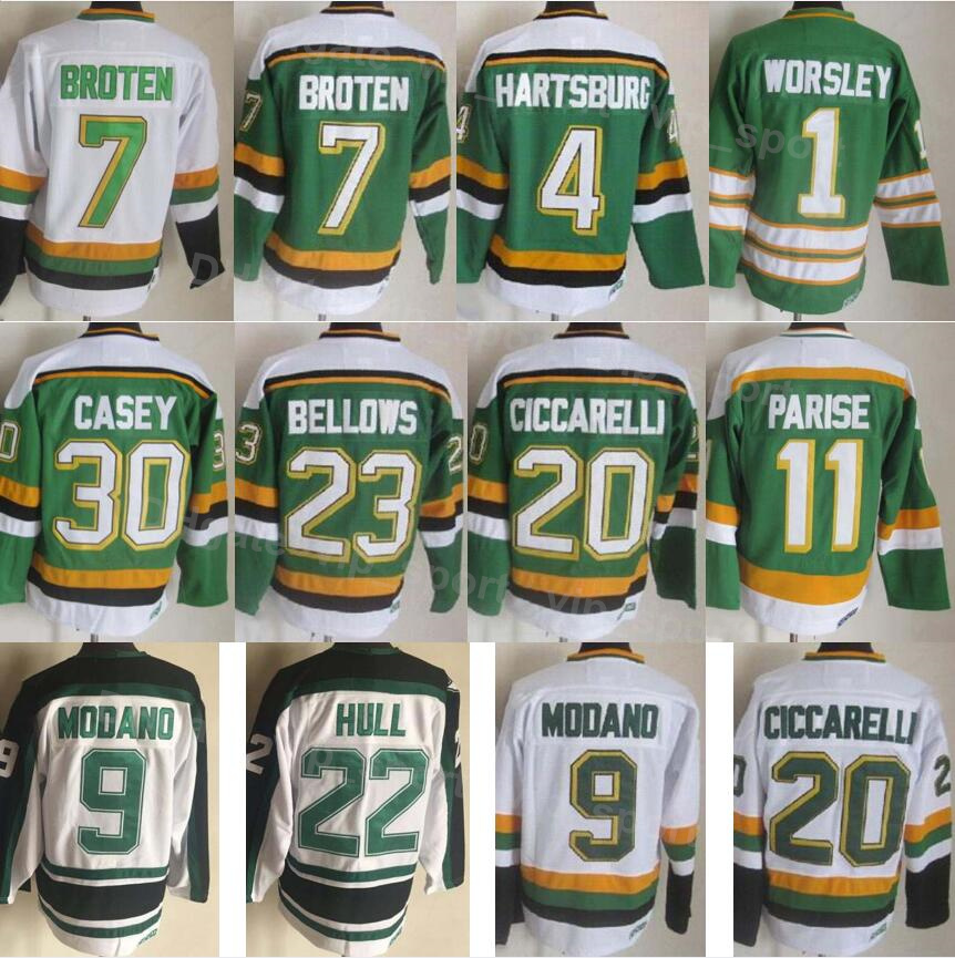 

Men Ice Hockey Vintage Retro 4 Craig Hartsburg Jersey 20 Dino Ciccarelli 1 Gump Worsley 30 Jon Casey 11 J P PARISE 9 Mike Modano 7 Neal Broten 23 Brian Bellows XingDui, 1 green