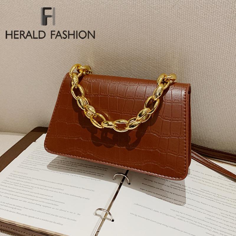 

Retro Crocodile Pattern Design PU Leather Handbag Purse For Women Fashion Luxury Metal Chain Female Shoulder Crossbody Bags Bols, Black