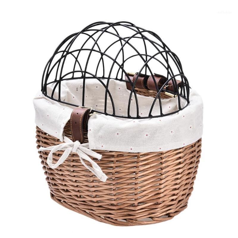 

Dog Bicycle Basket Woven Bike Basket Front Cat Dog Seat Bicycle Pouch For Pet Cat Bike Handlebar Wicker Baske1