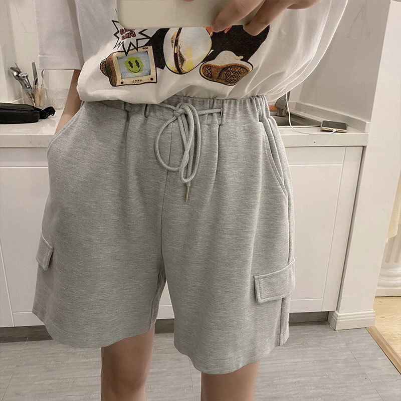 

2021 New 2 colours will see waist elastic waistline waistbands bf safari casual style women's shorts (x1351) PZRO, Gray.