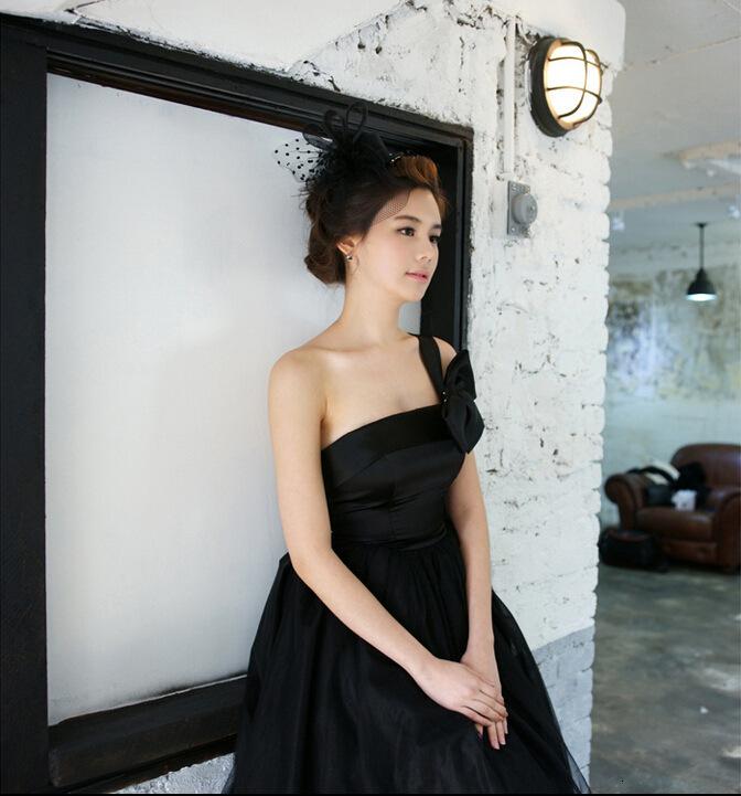 

BacklakeGirls Sexy One Shoulder Black Short Cocktail Dress Mini White Pink Wedding Party Dress Graduation Vestidos Formal