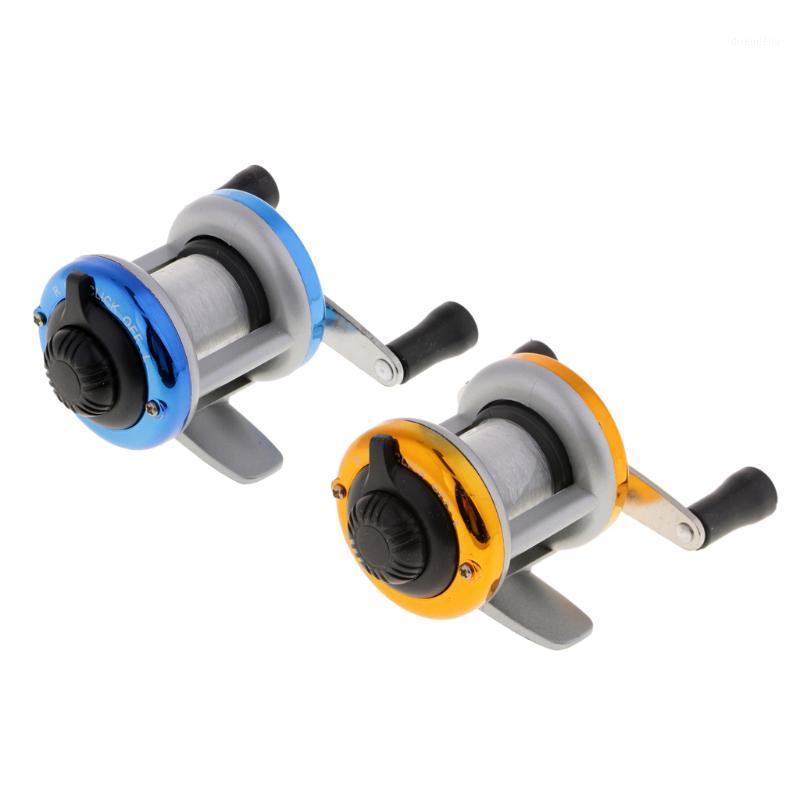 

Mini Portable Ice Fishing Reel 1BB Dual Rocker Arm Winter Drum Fishing Weel with 90m Line Baitcasting Reels Tackles1