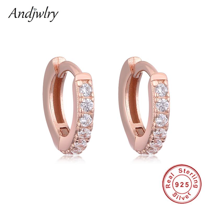 

100% 925 Sterling Silver Sparkling Hoop Earrings With Clear CZ For Women Earring Female 925 Silver DIY Jewelry Berloque