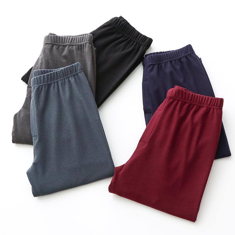 

Sleep Bottoms Autumn Winter New Warm Slim Pajama Pants Men Homewear Sleepwear Pants Comfort Nightwear Pyjamas Trousers, Black