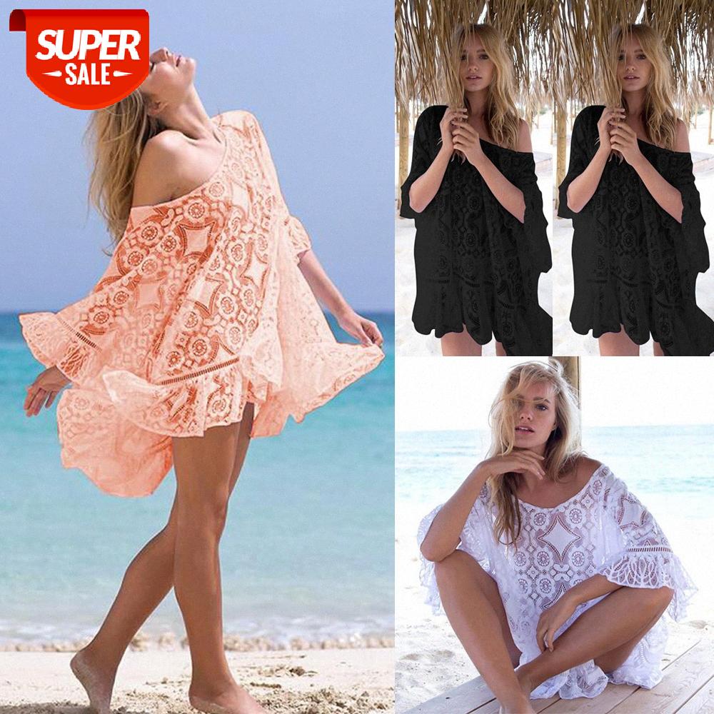 

Slash Neck Womens Summer Casual Beach Beachwear Wear Cover Up Bathing Kaftan Top Tees #xB7I, White