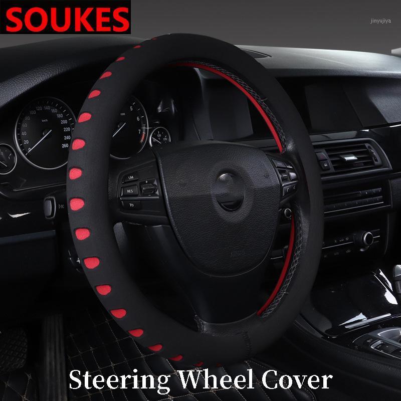 

Interior Car Anti Slip Steering Wheel Cover Cushion For Solaris Tucson 2020 I30 IX35 Accent Santa Fe C4 C5 C3 C21