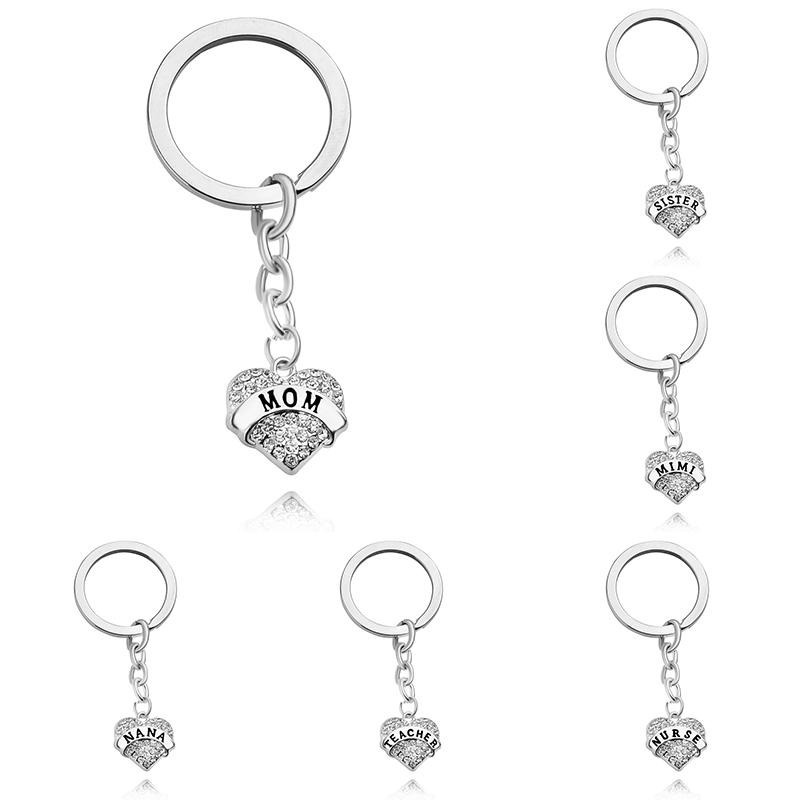 Heart KeyChain crystal key Ring key Chains For Sister/Mom/Grandma/Nana/Daughter/Sister /aunt family member jewelry chrismas gift hot sell-image-652990479