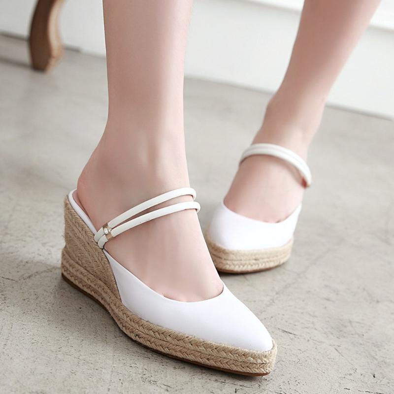 

Summer Women Sandals Fashion Female Beach Shoes Wedge Heels Shoes Comfortable Platform Plus Size#g51, Beige
