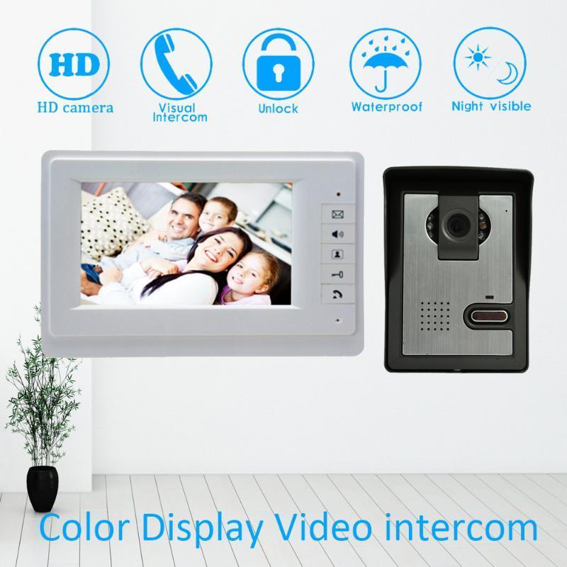 

Touch panel 7 Inch Colorful LCD display HD camera Video Door phone Wire Door Bell Access control unlock intercom Surveillance1