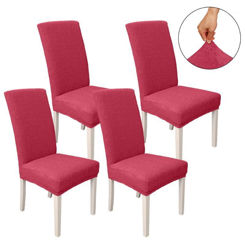 

4pcs Modern Removable Washable Chair Cover Banquet Home Decor Slipcover Soft Jacquard Kitchen High Stretch Furniture Protector1