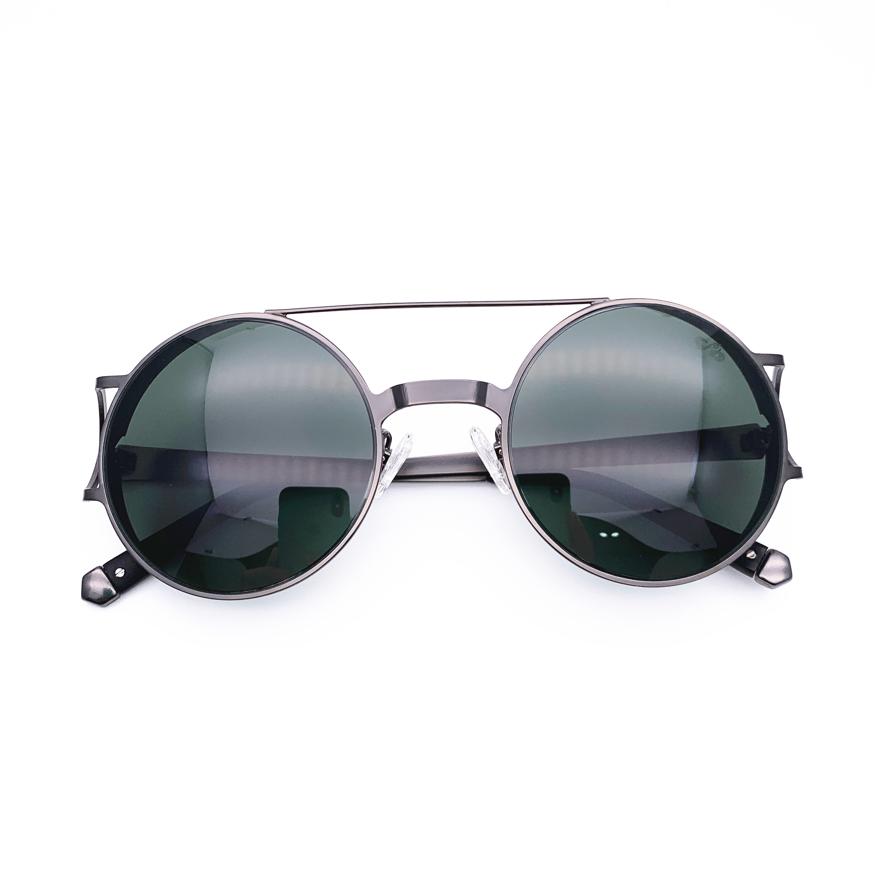 

Belight Optical Brand Design Vintage Round Shape Cool Fashion Green lens UV400 Protection Sunglasses with Case Oculos MT2295