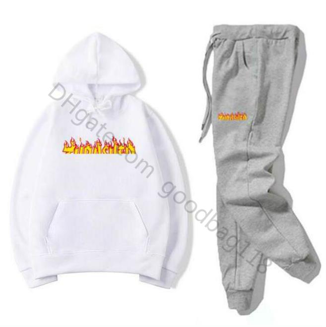 

Mens Tracksuits Designer Flame Printed Sets Men' Jogging Suits Hoodies Pants Set Autumn Winter Casual Unisex Brand Sportswear Sets MEN Women Two Piece Outfits, Color 13