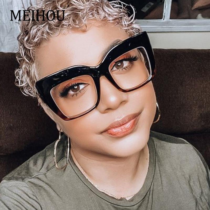 

Vintage Clear Square Frame Glasses Women Oversized Clear Lens Eyewear Brand Designer Cat eye Sunglasses Woman Eyeglasses Oculos