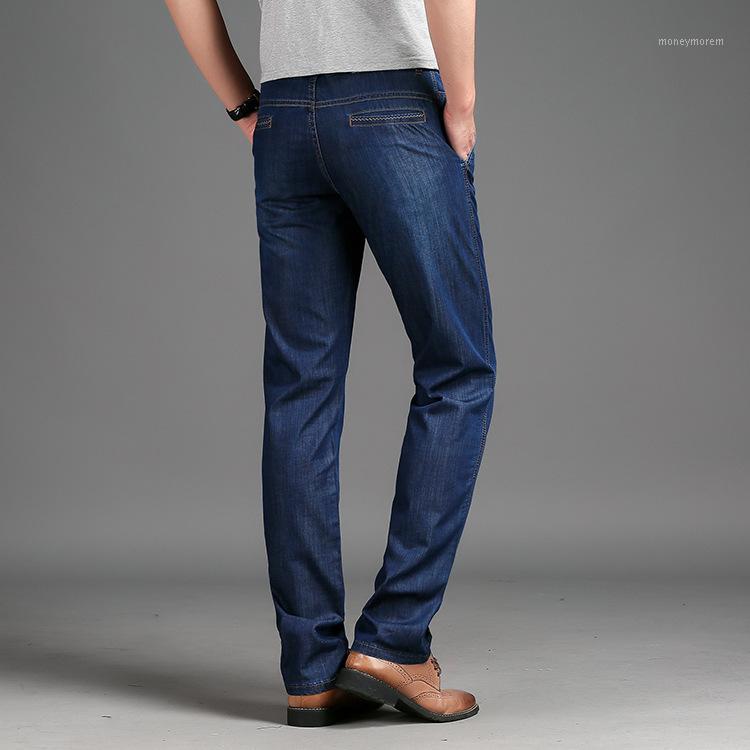 

Thin Loose Mens Jeans Straight Classic Denim Jeans For Black Blue High Waist Pant Summer 2020 Size -38 40 421, 197 black