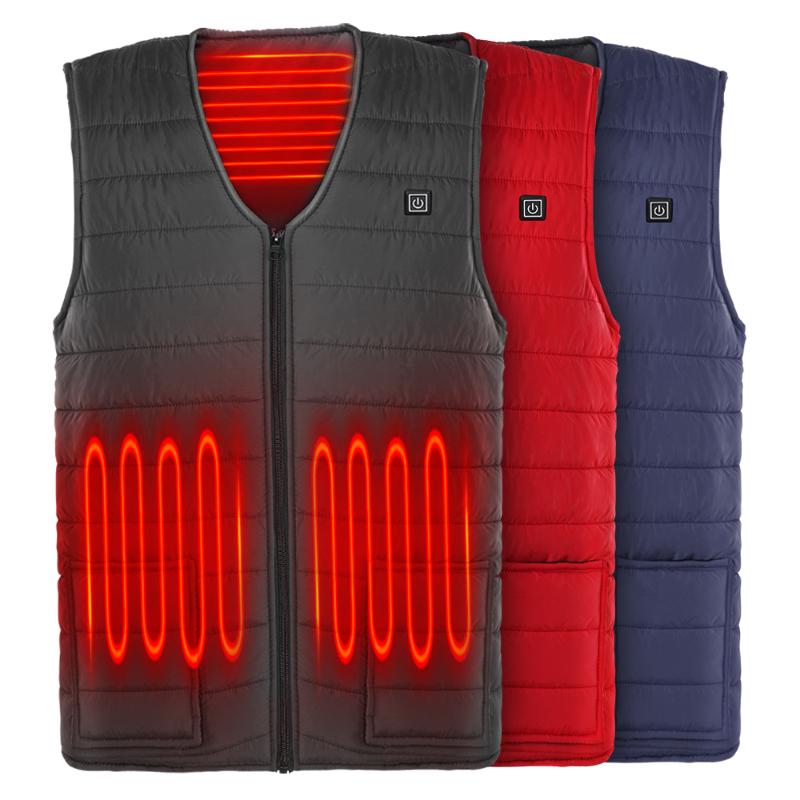 

Electric Vest Heated 5 Heating Areas Heating Coat USB Down Cotton Balck 2020, Black