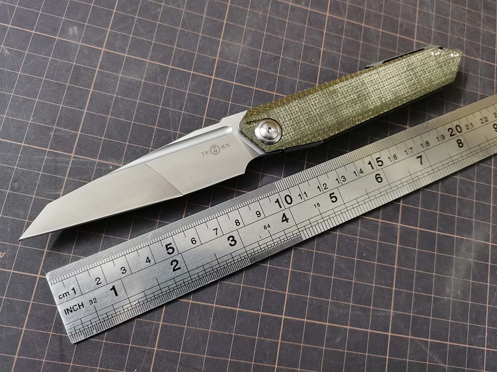 

TwoSun Knives Outdoor 14C28N Micarta Flipper Pocket Folding Knife TS218