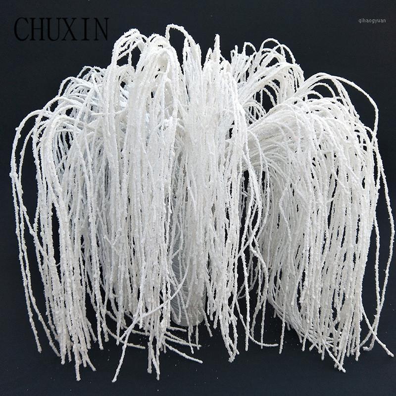 

CHUXIN 125cm plastic artificial flower smog snow New wedding styling smog vine prop decorative home Christmas Ceiling decoration1, White