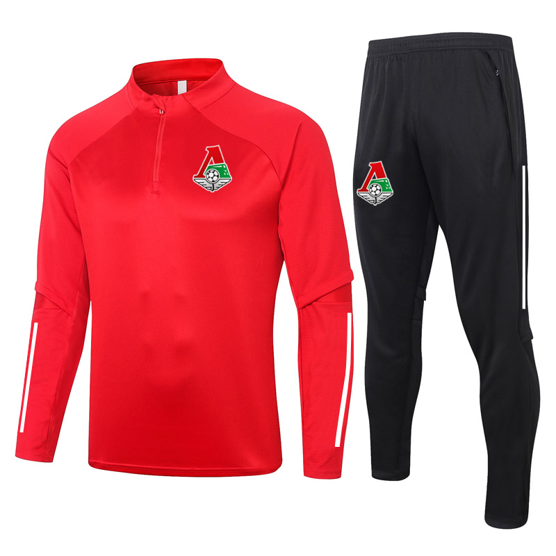 

Lokomotiv Moscow Soccer Training Suit adult Soccer Tracksuits sets kits Winter sports sweatshirt and pants training sets Men's Tracksuits, Gray