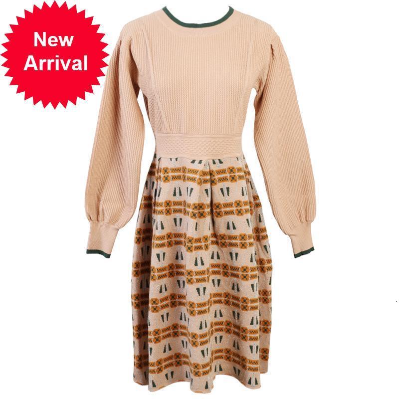 

New Vintage 2021 Female Dressed Luxury New Spring O-collar Floral Contrast Embroidered Lantern Mesh Nightgown Line Clothes 46TA, Yellow