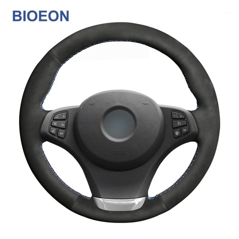 

Hand Sewing Black Synthetic Suede Car Steering Wheel Covers for X3 E83 2003-2010 X5 E53 2003-20061