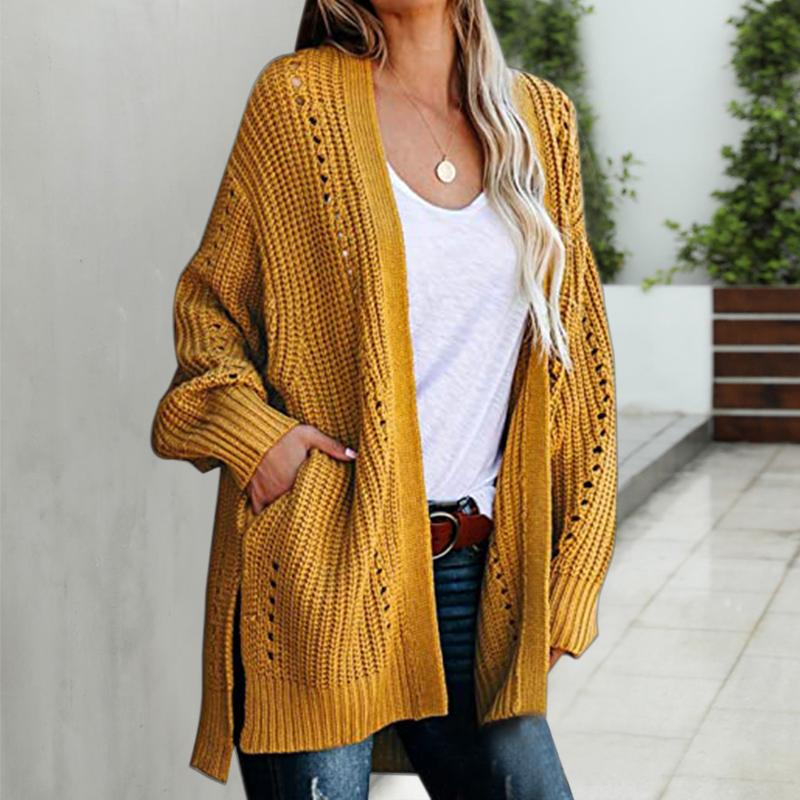 

LASPERAL Cardigan Women Open Stitch Solid V-Neck Elegant Vintage Korean Streetwear Leisure Outwear Spring Sweater Coat Loose Top, Black