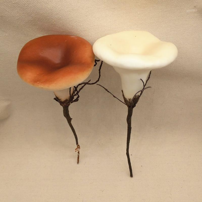 

Mushrooms Artificial Flowers Miniature Fairy Garden Home Wedding Decoration Craft Micro Landscaping Decor DIY Gift1, Orange