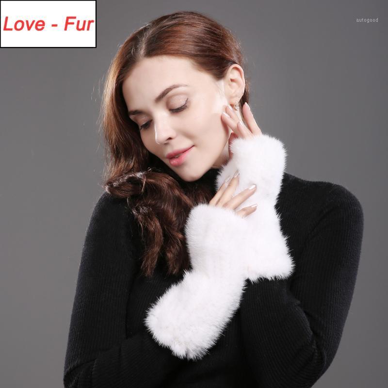 

Five Fingers Gloves Winter Real Women Fingerless Fashion Elasticity Genuine Knitted Mittens1