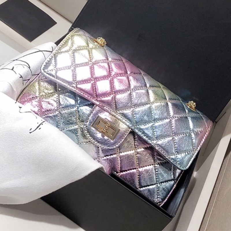 

Designer- Women High Quality Leather Lady fashion Shoulder Bag Messenger Bags, Rainbow gradient